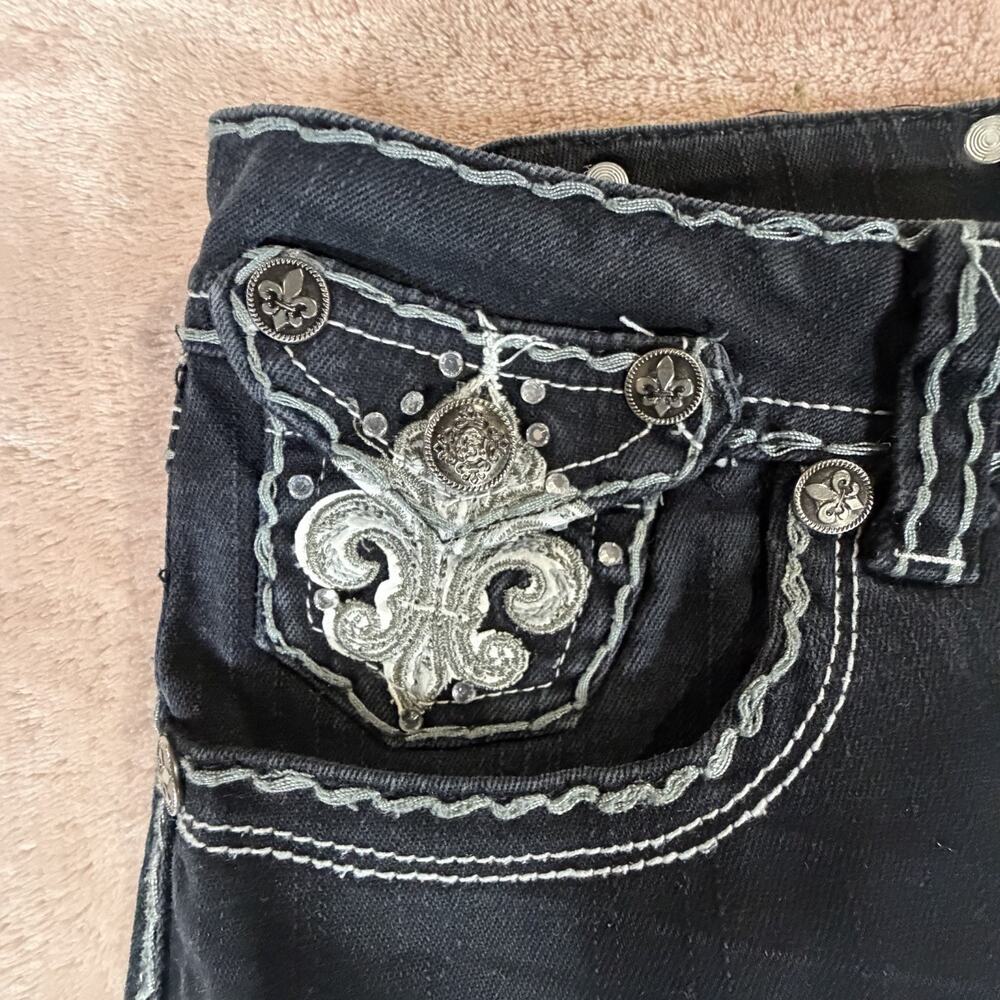 Raw Blue Women 11/12 Vintage Fleur De Lis Embroidered Jeans - Picture 4 of 9